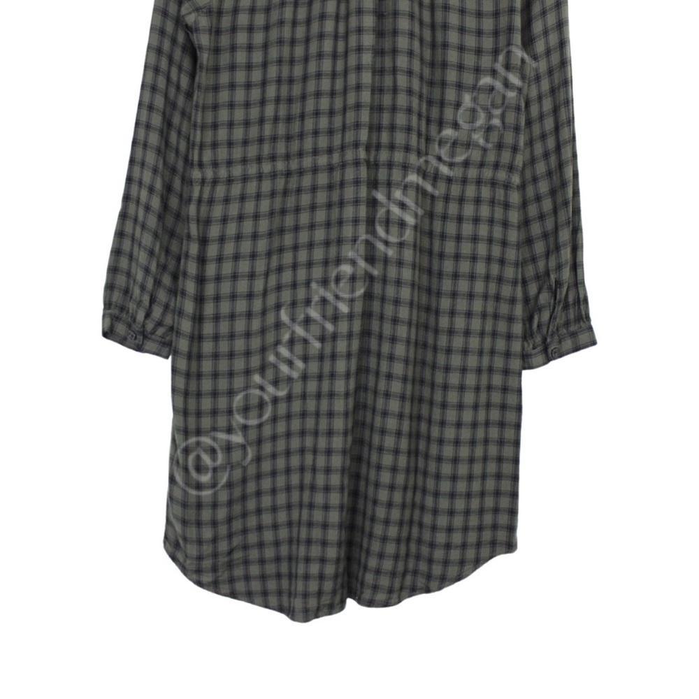 Rails Bella Plaid Tie Waist Shirtdress Olive Iron Check - Picture 7 of 9